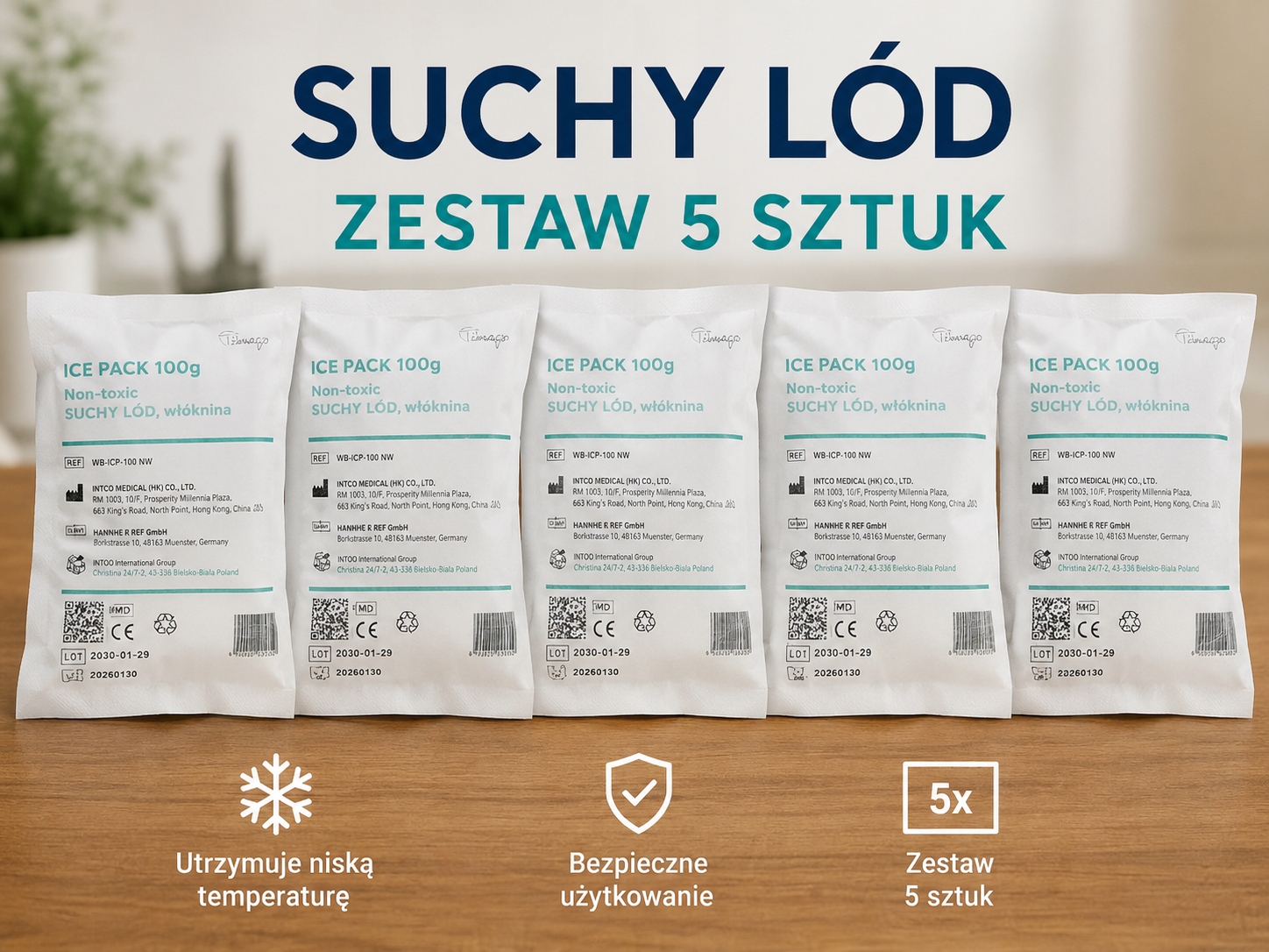 Suchy lód 5x100g